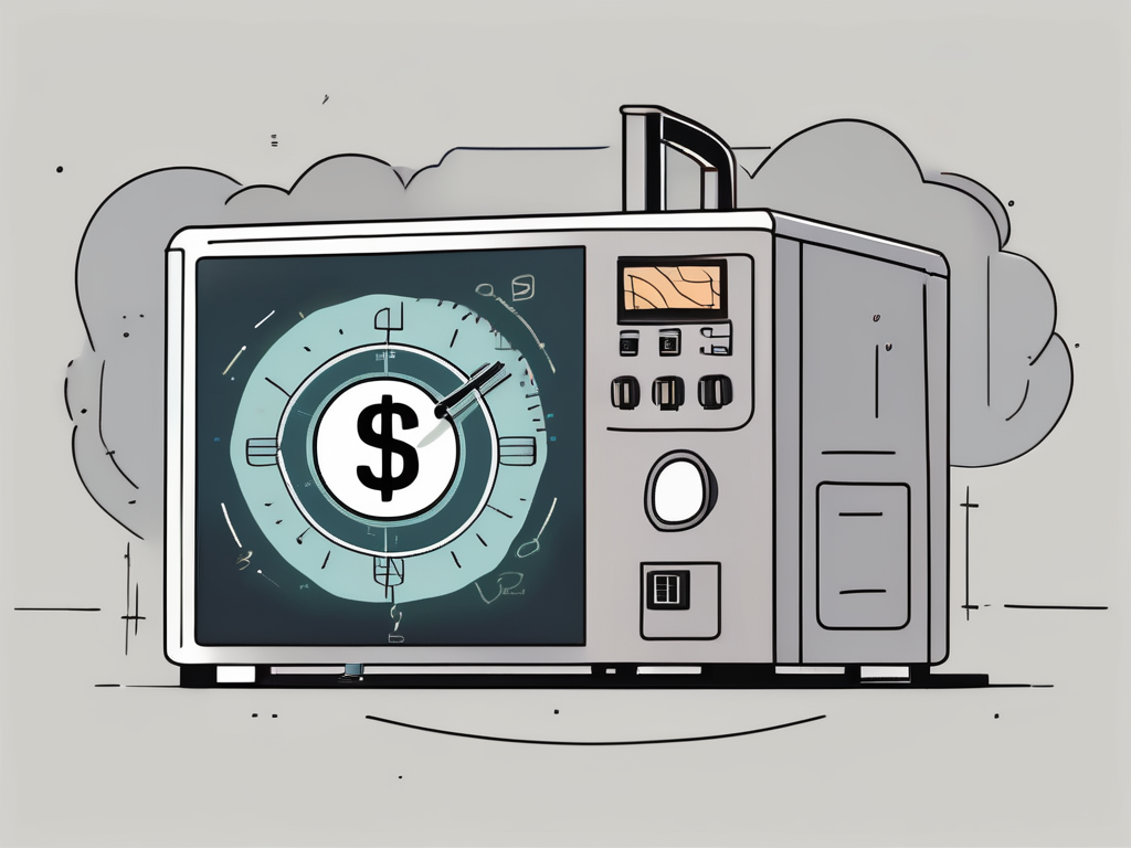 An fmri machine with a thought bubble depicting a dollar sign